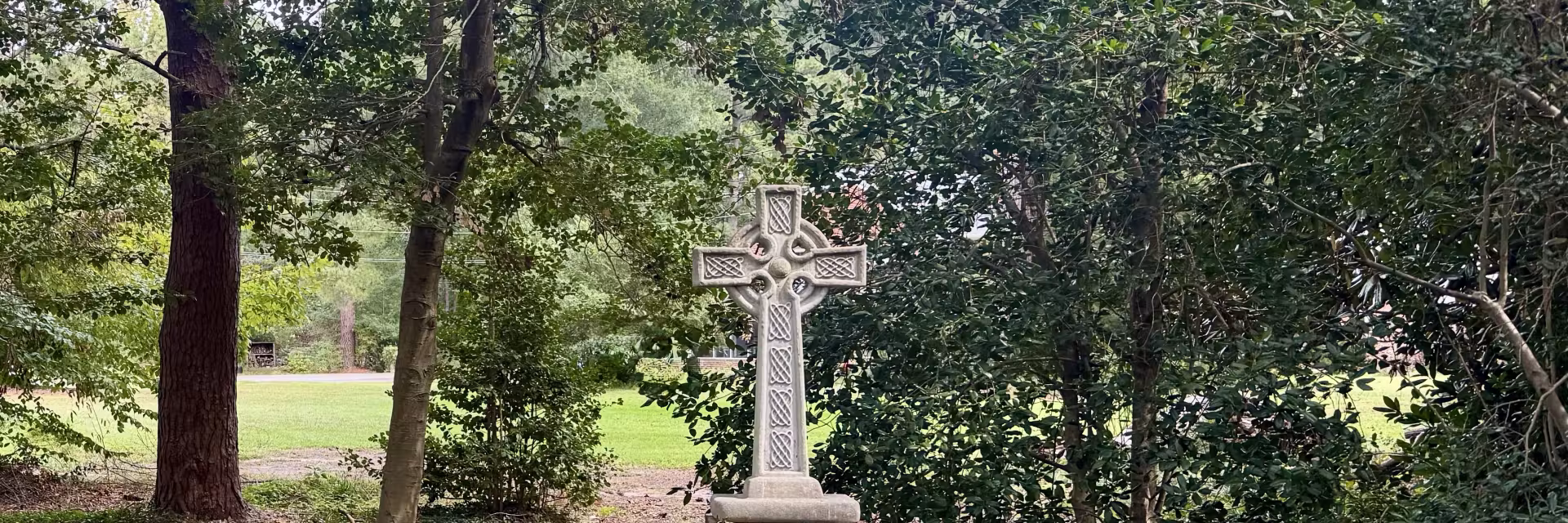 church yard with Cross