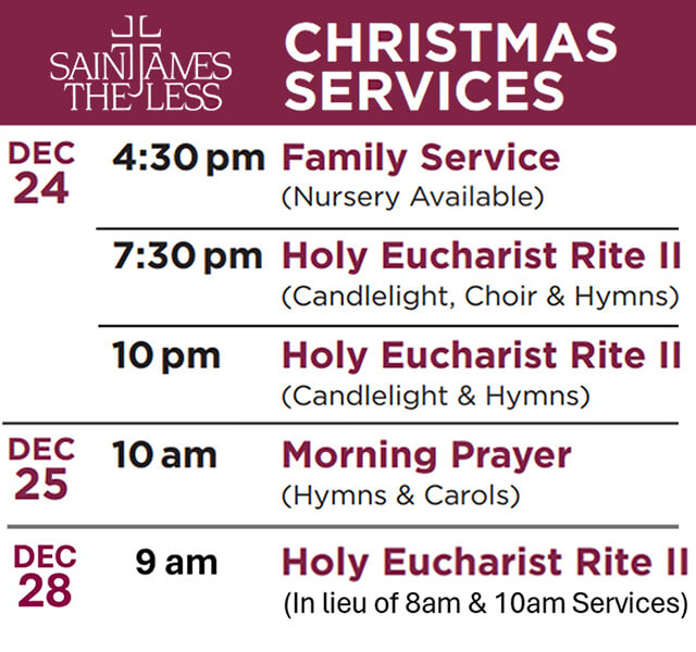 Christmas worship schedule