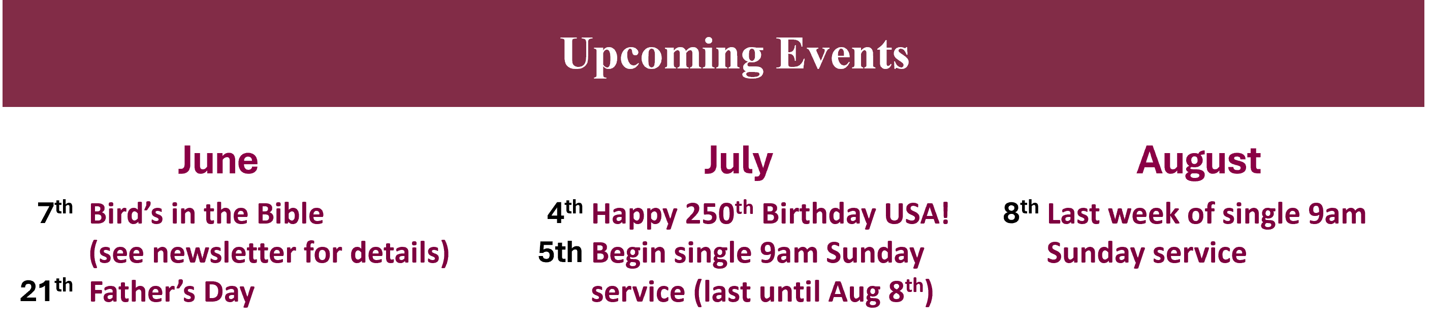 Upcoming Events